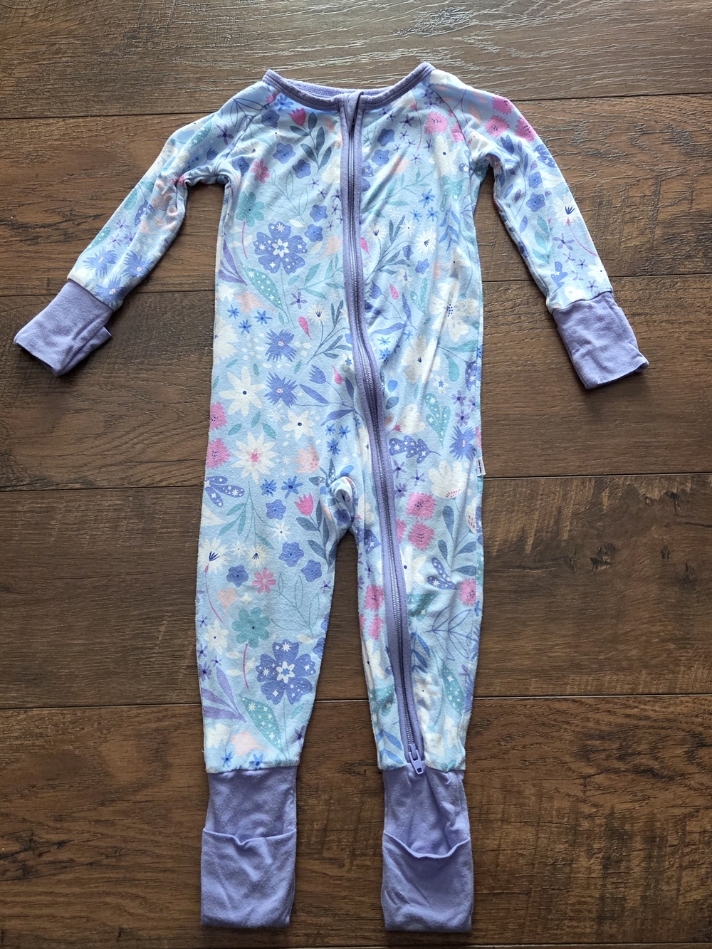 Little Sleepies Zippy 6-12m Magical Meadow Winter Floral